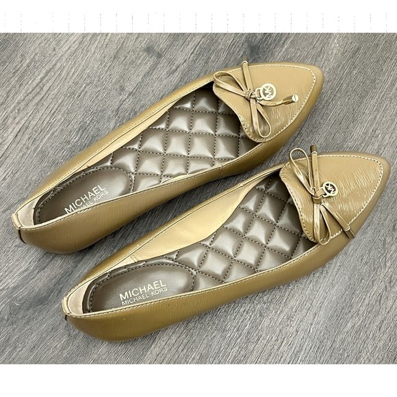 Michael Kors Leather Nancy Pointed Toe Ballet Flat Loafers Women’s Size 7.5 New - Picture 2 of 9